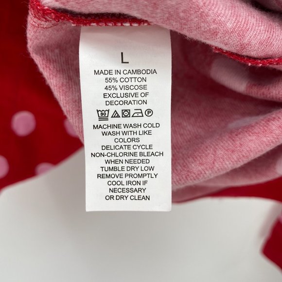 Kate Spade Red Polka Dot Flannel Pajama Set Large - Picture 4 of 9